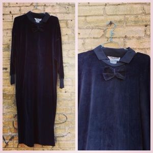 Sonia Rykiel vintage NWT black velour midi dress